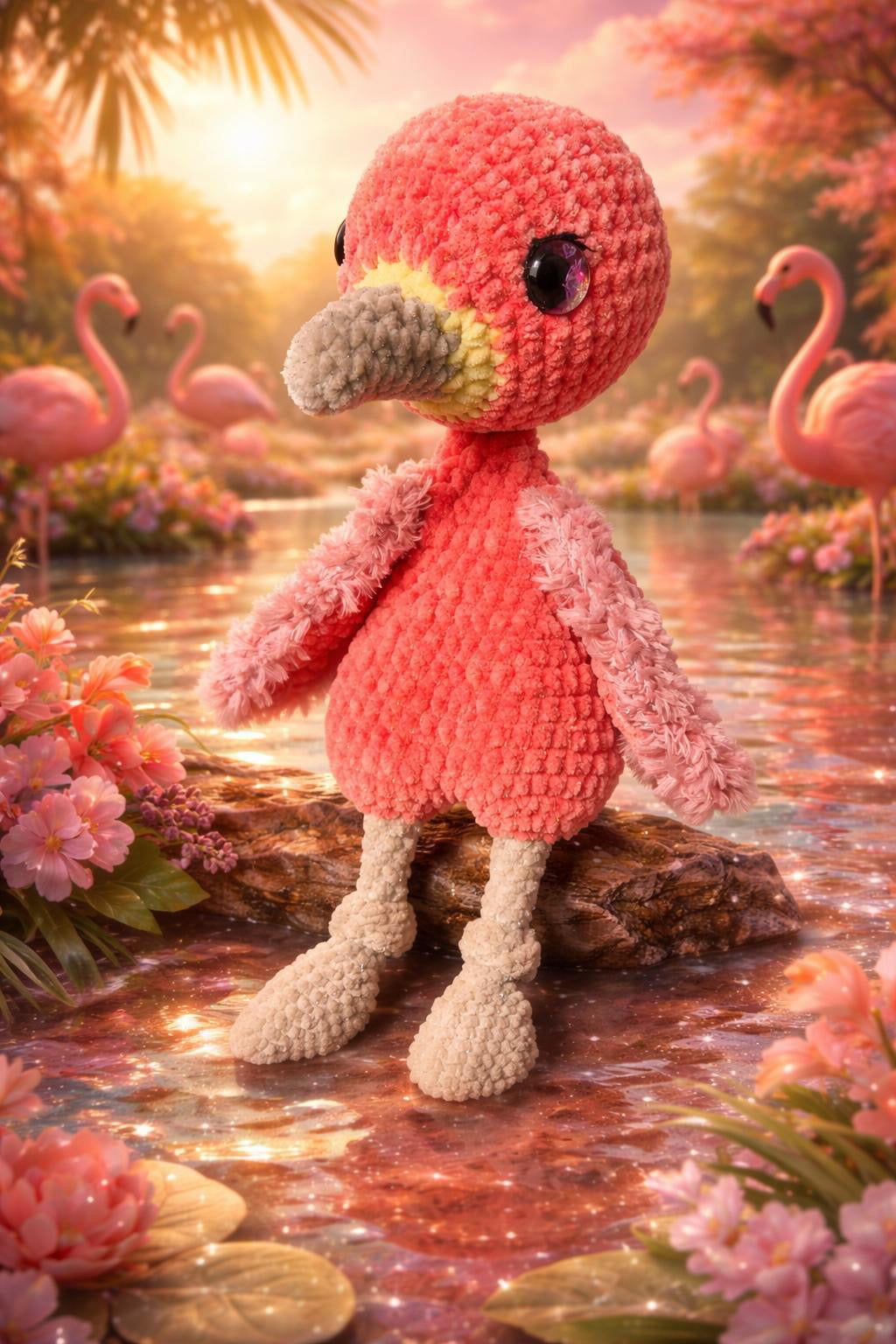 Knotty Flamingo - Crochet Pattern DE/ENG